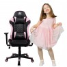 Czarno-różowy fotel gamingowy dla dzieci Kraken Helios Kids