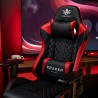 Czerwono-czarny fotel gamingowy dla dzieci Kraken Helios Kids
