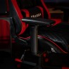Czerwono-czarny fotel gamingowy dla dzieci Kraken Helios Kids