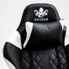 Czarno-biały fotel gamingowy Kraken Alpha Series